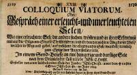 Druck eines alten Originaltextes in Fraktur des Colloquium Viatorum